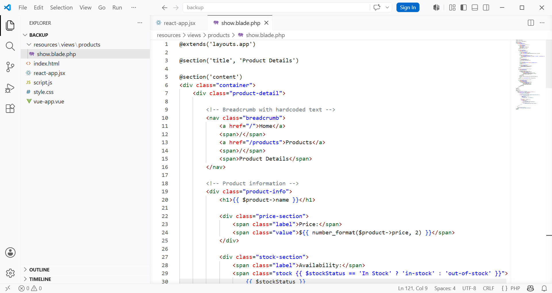 PHP legacy code before migration